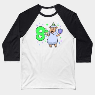 I am 8 with sheep - girl birthday 8 years old Baseball T-Shirt